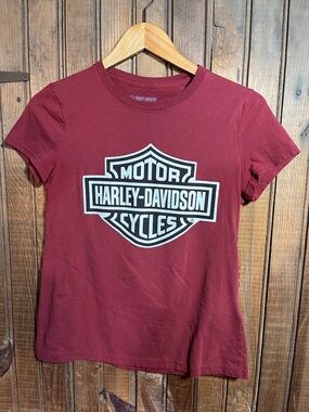 Harley-Davidson Burgundy Short Sleeve Logo Tee